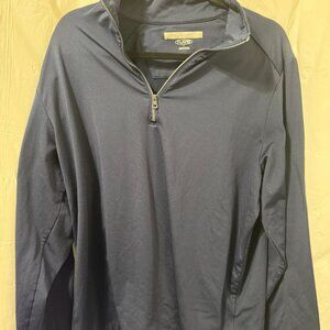 Greg Norman PlayDry 1/4 Zip Pullover Navy Long Sleeve Golf Top